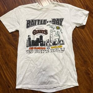 STARTER White San Francisco vs. Oakland Graphic Tee